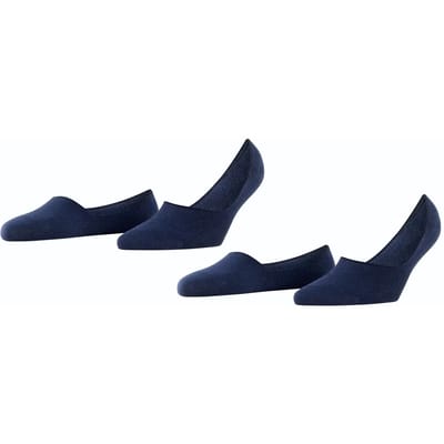 Burlington Everyday 2-Pack onzichtbar eenkleurig katoen multipack footies dames blauw - maat 39-40