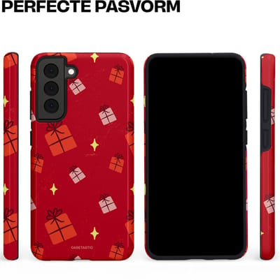 Casetastic hoesje geschikt voor Samsung Galaxy S21 FE 5G - Dubbellaagse bescherming - Rode Sinterkerst Cadeaus - Fashion Case - Rood