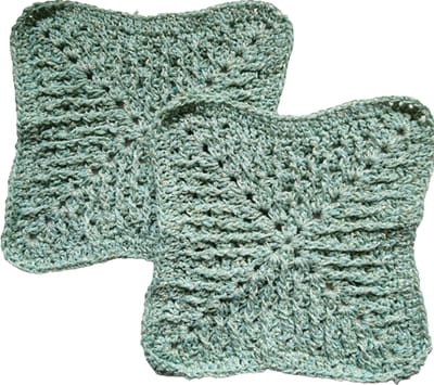 Toetie & Zo Handgehaakte Pannenlappen - set van 2 stuks - Groen - Goud