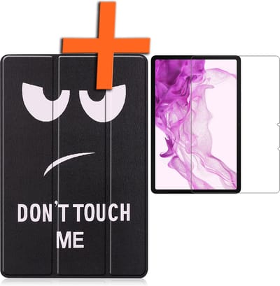 Hoesje - Geschikt voor Samsung Galaxy Tab S8 - Met Screenprotector - Trifold Bookcase - Hard Cover - Hardcover Book Case - Tablet Hoes - Don't Touch Me