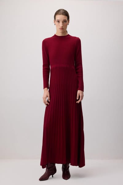 Touché Privé - Gebreide jurk - Bordeaux - Dames