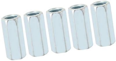 Dailygoods- Koppelmoeren 5 Stuks - Zeskantige Moeren - M12 x 40 - Koolstofstaal - Gegalvaniseerd - Hexagonaal 17 mm