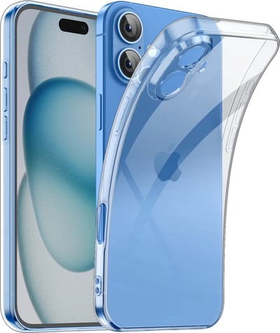 Full Coverage Silicone Hoesje Geschikt voor: iPhone 16 Plus - Soft Silicone - Transparant Achterkant & Camera lens Bescherming