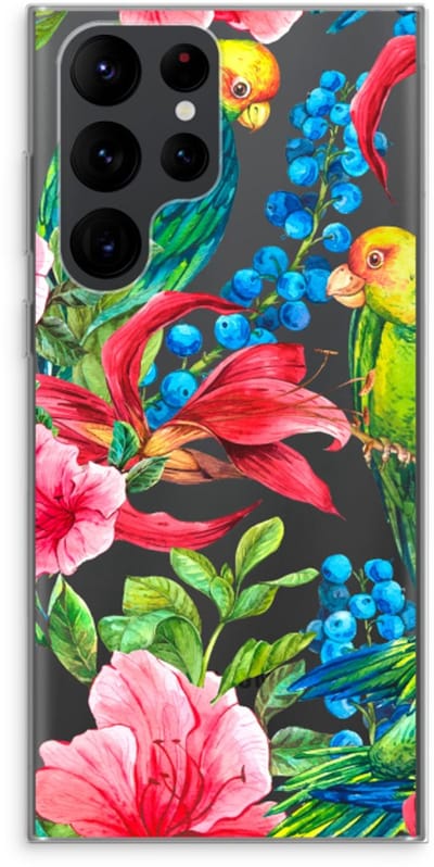 Case Company® - Hoesje geschikt voor Samsung Galaxy S22 Ultra hoesje - Papegaaien - Soft Cover Telefoonhoesje - Bescherming aan alle Kanten en Schermrand