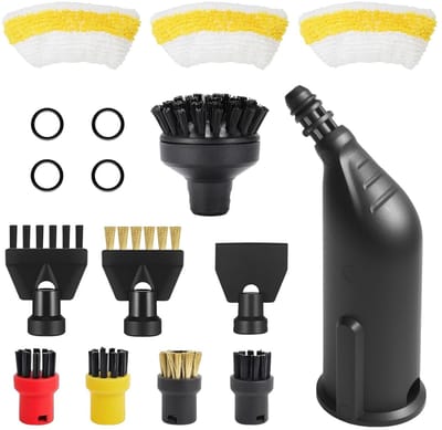16 Accessoires voor Stoomreinigers - Verlengd Mondstuk, Borstels, Schraper, Microvezeldoeken en Meer