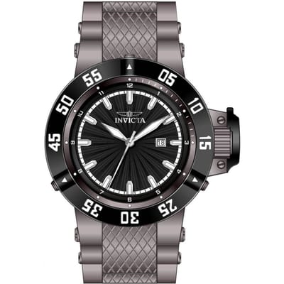 Invicta Subaqua 50792 Herenhorloge - Quartz Uurwerk - Roestvrij Staal met Zwarte Wijzerplaat - 50 mm