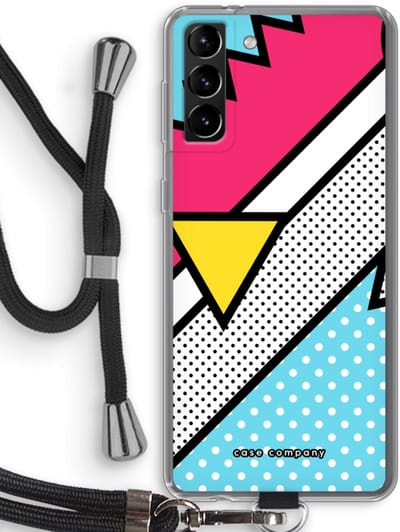 Hoesje met koord geschikt voor Samsung Galaxy S21 Plus hoesje met Koord - Pop Art #3 - Telefoonhoesje met Zwart Koord - Bescherming aan alle Kanten en Over de Schermrand