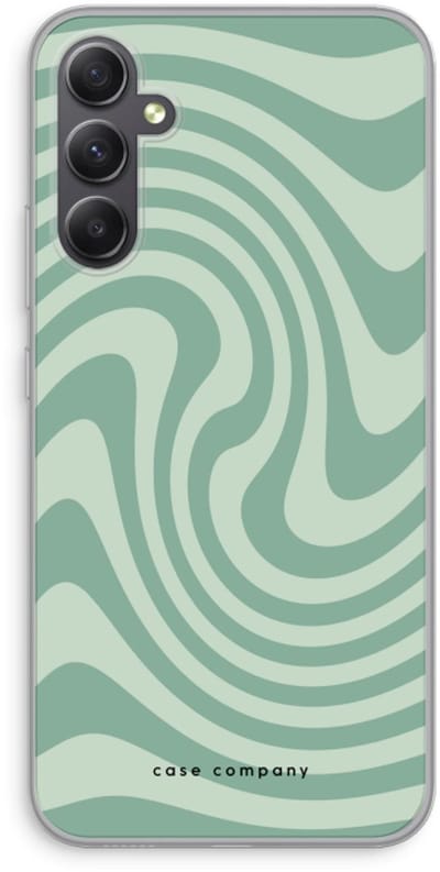 Case Company® - Hoesje geschikt voor Samsung Galaxy A34 hoesje - Swirl Groen - Soft Cover Telefoonhoesje - Bescherming aan alle Kanten en Schermrand