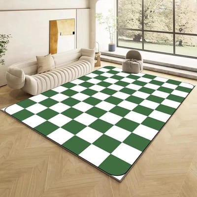 Mode Retro Dambord Tapijt Woonkamer Slaapkamer Decoratie Bedzijde Antislip Zachte Mat Huis Wasbaar Pluche Kleden Aanpasbaar 100*160cm