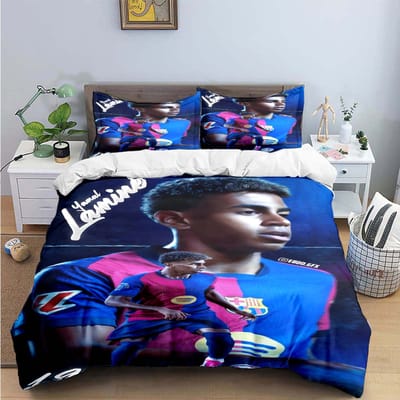 Spanje Voetbal Cenozoïsche Ster L-Lamine Y-Yamal Beddengoed Sets Bedbenodigdheden Set Dekbedovertrek Beddekbed Set Beddengoed Set Cadeau US Twin(172*218cm)3pcs