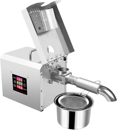 Oliepers Machine - Olie Extractor - Zelf Olie Maken - Automatische Verwarming - 300 Watt - Zilver