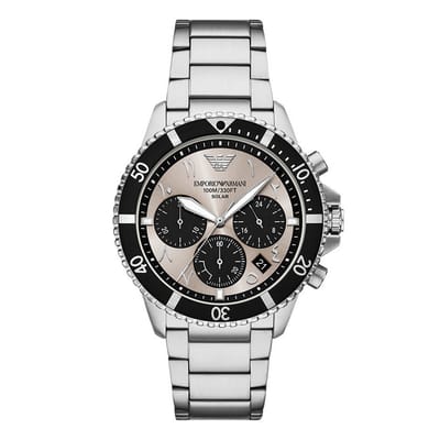 Emporio Armani WORLD EXPLORER Heren Horloge 43 mm - Zilverkleurig