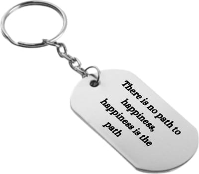 Akyol - there is no path to happiness sleutelhanger - Quotes - familie vrienden - cadeau - 54 x 29mm