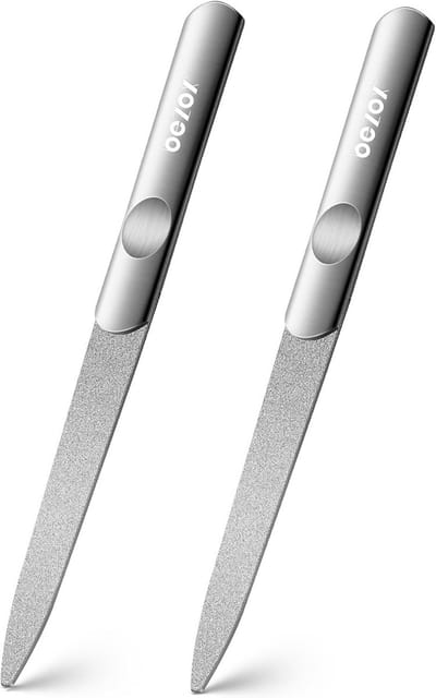 Professionele Dubbelzijdige Vijlset voor Nagels - 2 Stuks RVS met Diamantstof Coating - Ideaal voor Voetverzorging en Nagelstyling Thuis