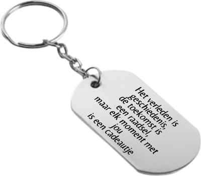 Akyol - het verleden is geschiedenis, de toekomst is een raadsel, maar elk moment met jou is een cadeautje sleutelhanger - Liefde - mensen die liefde willen delen naar iemand - valentijnsdag - cadeautje - verjaardag - cadeau voor vriendin/vriend