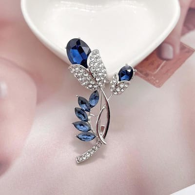 Strass Broche Dames Corsage Speld Gesp High-End Luxe Kleine Geur Sfeer Kledingaccessoires gray