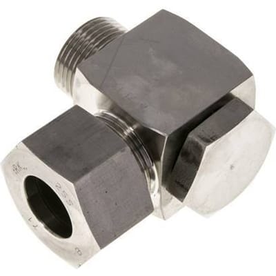 25S & G1'' RVS Swivel Joint Snijringkoppeling Buitendraad 250bar Draaibaar ISO 8434-1