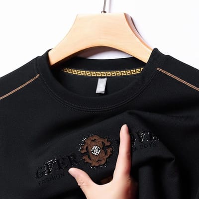 Lente en Herfst Nieuwe Heren Sweatshirt met Ronde Hals Casual Zakelijk Klassiek Veelzijdig Top T Eendelig 4XL beige