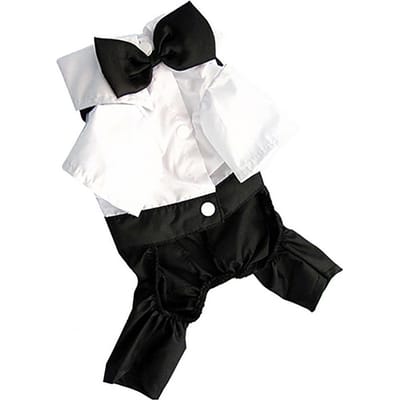 Hondenstrikpak Bruiloftsfoto Nep tweedelig overhemdpak Teddy puppykleding Stof Stijlvolle Huisdierkleding Hondenkleding Hond T-shirt XXL