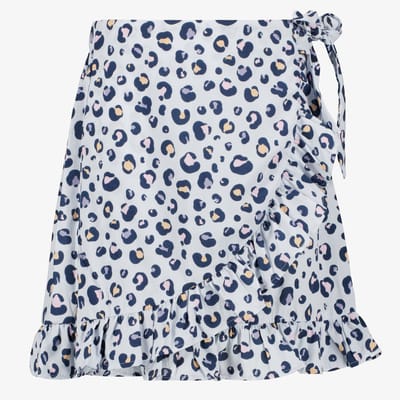 Name It meisjes rok met panterprint grijs blauw - Maat 146