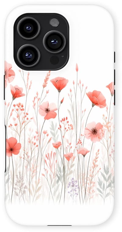 Bloemen Design Hoesje geschikt voor iPhone 16 Pro | Flower Print Tough Case met Mag | Shockproof | Bloemen Motief Backcover geschikt voor iPhone 16 Pro Blush Border