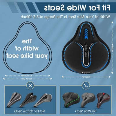 Zachte en Brede Fiets Zadeldekking voor Mannen en Vrouwen, Geschikt voor Binnen- en Buitenfietsen, Comfortabele Zadelpad voor Sport en Recreatie, Blauw (ongeveer 28,5 x 25,5 cm)