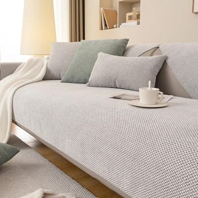 Effen Kleur Chenille Bankhoes Modern Eenvoudig Vier Seizoenen Universeel Antislip Stofdicht Woonkamer Bankkussen Rugleuning Armleuning 70x70cm 1pcs