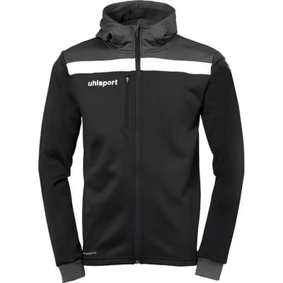 Uhlsport Offense 23 Trainingsjack Met Capuchon Heren - Zwart / Antraciet / Wit | Maat: XL