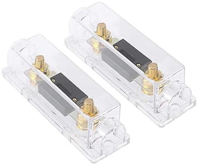 2x 150A ANL Zekeringhouder Inline Zekeringhouder voor Auto Audio & Elektrische Bescherming (Transparant)