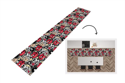 Keukenloper - Loper keuken - Rock - Rock 'n roll - Patroon - Doodshoofd - 300x50 cm - Keukenloper vinyl