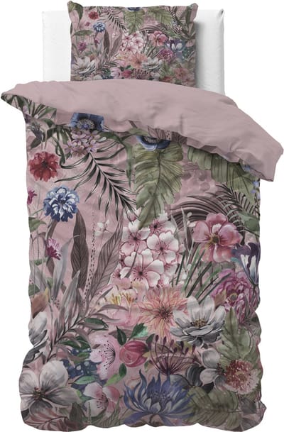 Sleeptime Tess Dekbedovertrek - Eenpersoons - 140X200/260 + 1 x kussensloop 60x70 - Roze