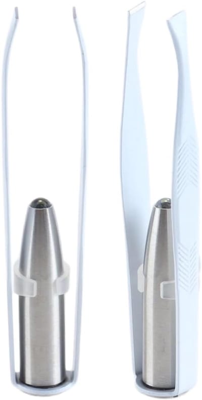 Precisie Pincet - Verzorgingspincet - Haren Verwijderen - Ingebouwde Verlichting - 85 cm Lengte - Zilver