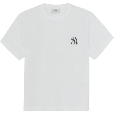 T-shirt unisexe à col rond et manches courtes, coupe ample, avec logo des New York Yankees de la MLB 3ATSB8063-50WHS XS white