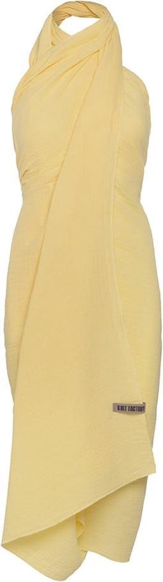 Knit Factory Liv Pareo - XL Sjaal - Sarong - Stranddoek - Strandlaken - Strandjurk voor Dames - Citrus - Duurzaam & Milieuvriendelijk - 100% Biologisch katoen