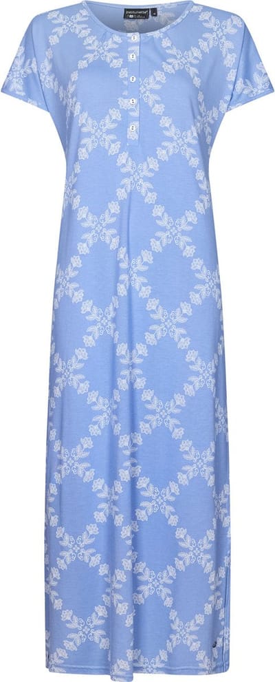 Duurzaam geruit nachthemd blauw - Blauw - Maat - 36