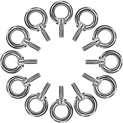 Ring Schroef M4 Oogschroef van 304 RVS - 12 Stuks voor Bevestigen en Ophangen, Duurzaam en Roestvrij