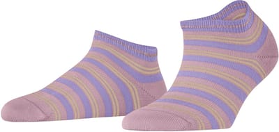 FALKE Smart Stripe kort gedessineerd katoen sneakersokken enkelsokken dames roze - maat 35-38