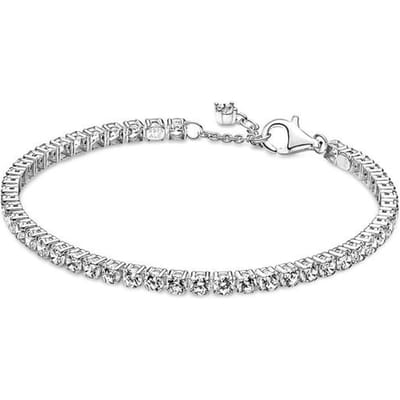 Moederdag Nieuw 100 %925 Zilver Originele Infinity Knoop Slang Glanzende Tennis Armband Voor DIY Stijl Sieraden 21cm