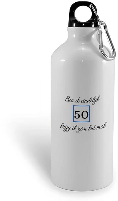 Hacebo® - Ben ik eindelijk 50 krijg ik zo'n kut mok waterfles - Hoera 50 jaar - mama papa - verjaardag 50 jaar - cadeautje - geschenk - water fles - 400ML