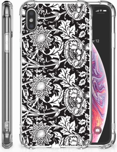 Apple iPhone Xs Max Case Black Flowers