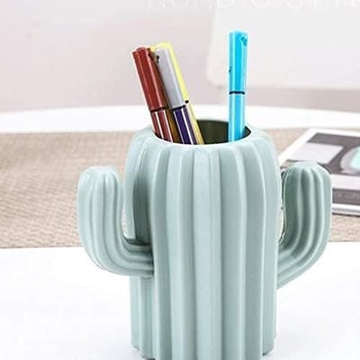 QTTVBTNA -Decoratief Cactus Beeldje met Opbergruimte – Tafelbeeld Stifthouder, Bureau Organizer & Woondecoratie voor Kantoor, Slaapkamer of Cadeau Idee