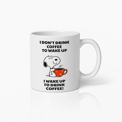 I Wake Up To Drink Coffee Mok 330ml – Grappige Koffiebeker Cadeau voor Koffieliefhebbers, Vrienden & Collega’s
