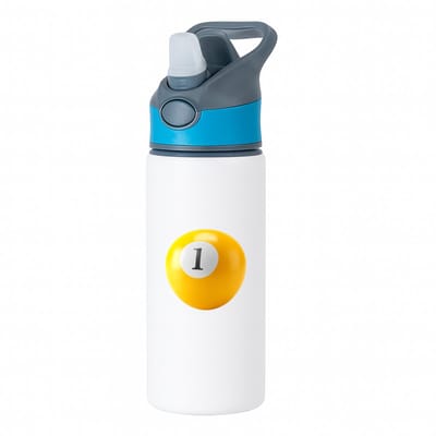 Hacebo® - Biljartbal waterfles met rietje blauw - Biljart - biljarters - Snooker - poolen - nummer 1 - water fles - 650ML