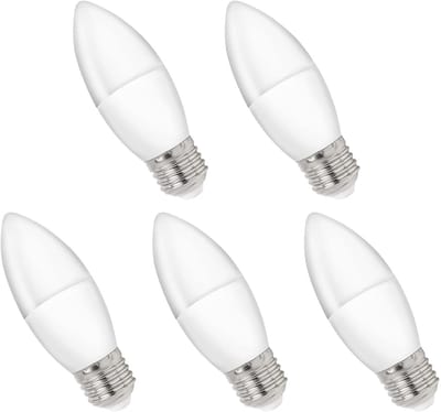 Spectrum LED Kaarslamp E27 8W - 230V - 710 Lumen - 6000K Koud wit - Helder daglicht - Energiezuinig - 5 stuks