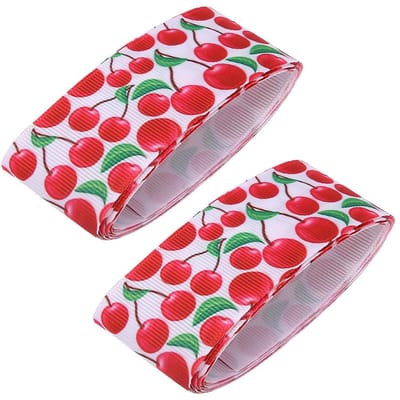 Polyester Rode Bedrukte Bloemen Kerstlint DIY Naaien Cadeaus Verpakkingsriem DecoratieType 1 gray