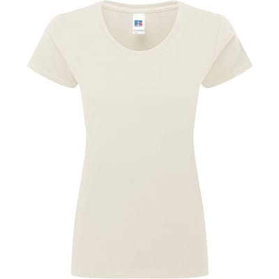 Russell Dames/Dames Authentiek Klassiek Ringspun Katoen T-Shirt (Natuurlijk)
