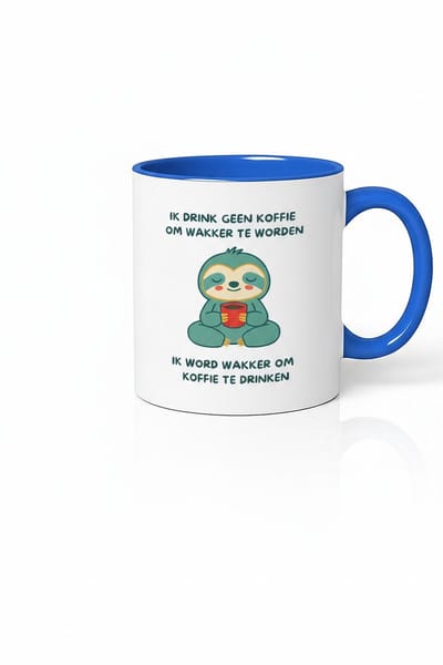 Grappige Koffie Mok - Ik Word Wakker om Koffie te Drinken - Sloth Design