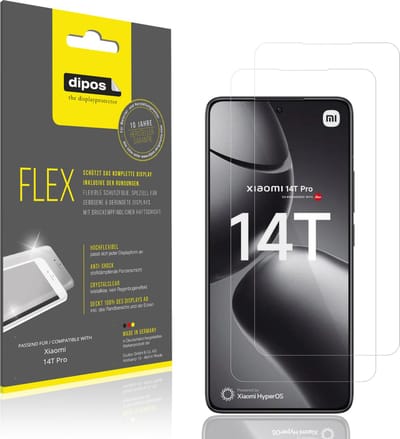 dipos – 2x Beschermfolie geschikt voor Xiaomi 14T Pro | 3D Full Cover Screenprotector | 100% Passend