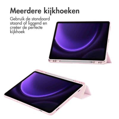 imoshion Tablet Hoes - Geschikt voor Samsung Galaxy Tab S9 11.0 inch FE / Galaxy Tab S10 Lite / Galaxy Tab S10 FE / Galaxy Tab S9 11.0 inch - Trifold Hardcase Bookcase - Roze