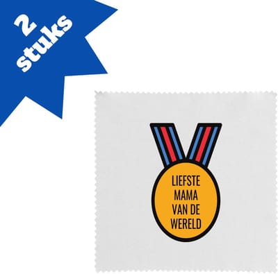 Akyol - liefste mama van de wereld brillendoekjes - Mama - de liefste moeder - moeder cadeautjes - moederdag - verjaardagscadeau - verjaardag - cadeau - geschenk - kado - gift - moeder artikelen - 17,8 bij 17,8 cm - 2 stuks